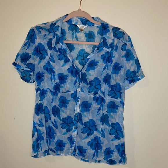 Christopher & Banks Tops - Sheer Floral Top